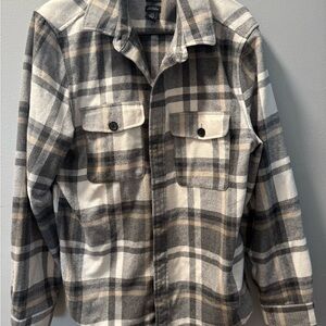 H&M Plaid Button-Up Shirt Jacket